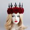 Rose Red Rose Flower Crown Woodland Hair Wreath Festival Headband